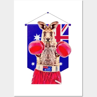 The Kangaroo Boxer in Australia Posters and Art